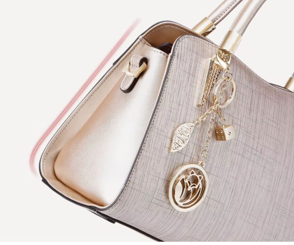 Bolsa Feminina Transversal De Couro Refinado Modelo Bella Rosê
