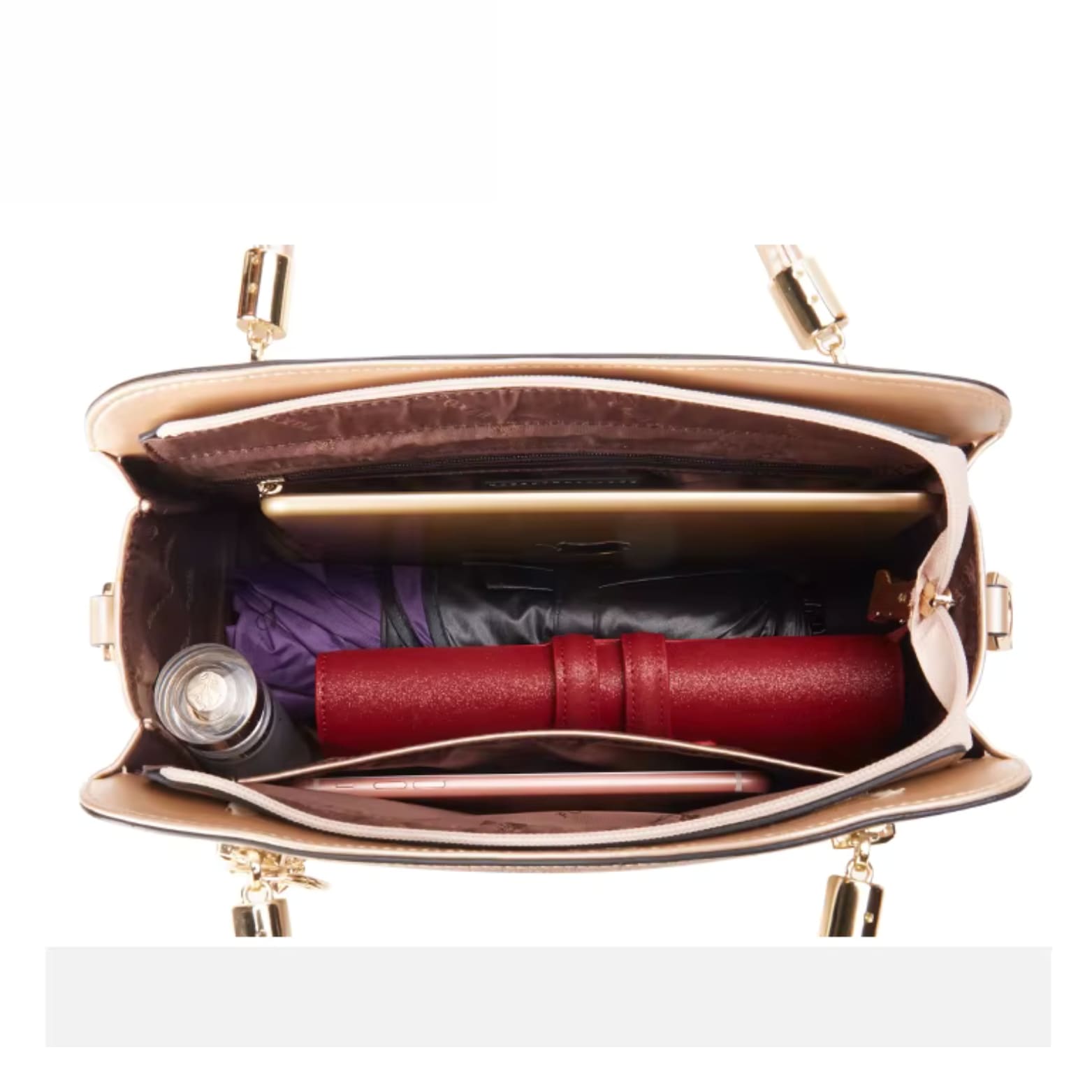 Bolsa Feminina Transversal De Couro Refinado Modelo Bella Rosê