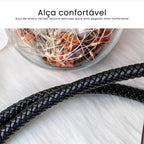 Bolsa Feminina Grande Preta De Couro Genuíno Modelo Foxer Velluto Black
