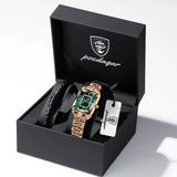 Relogio Feminino Modelo Opaline Emerald Gold