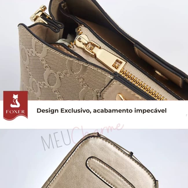 Bolsa Feminina Transversal Em  Couro Refinado Modelo Dauphine Beige