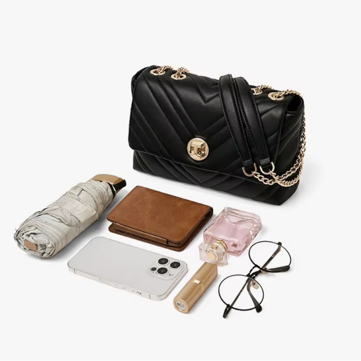Bolsa Feminina De Ombro Modelo Foxer  Flap Black