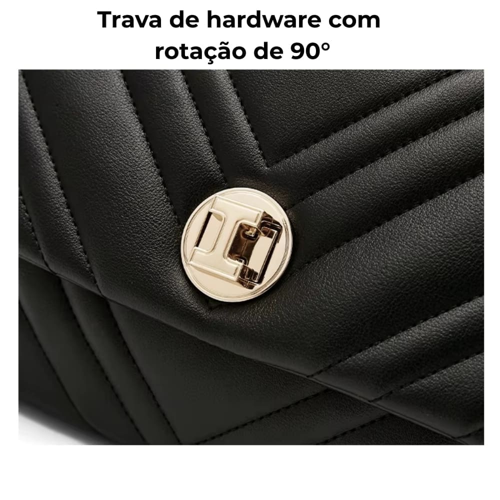 Bolsa Feminina De Ombro Modelo Foxer  Flap Black