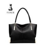 bolsa feminina preta grande de couro genuíno 
