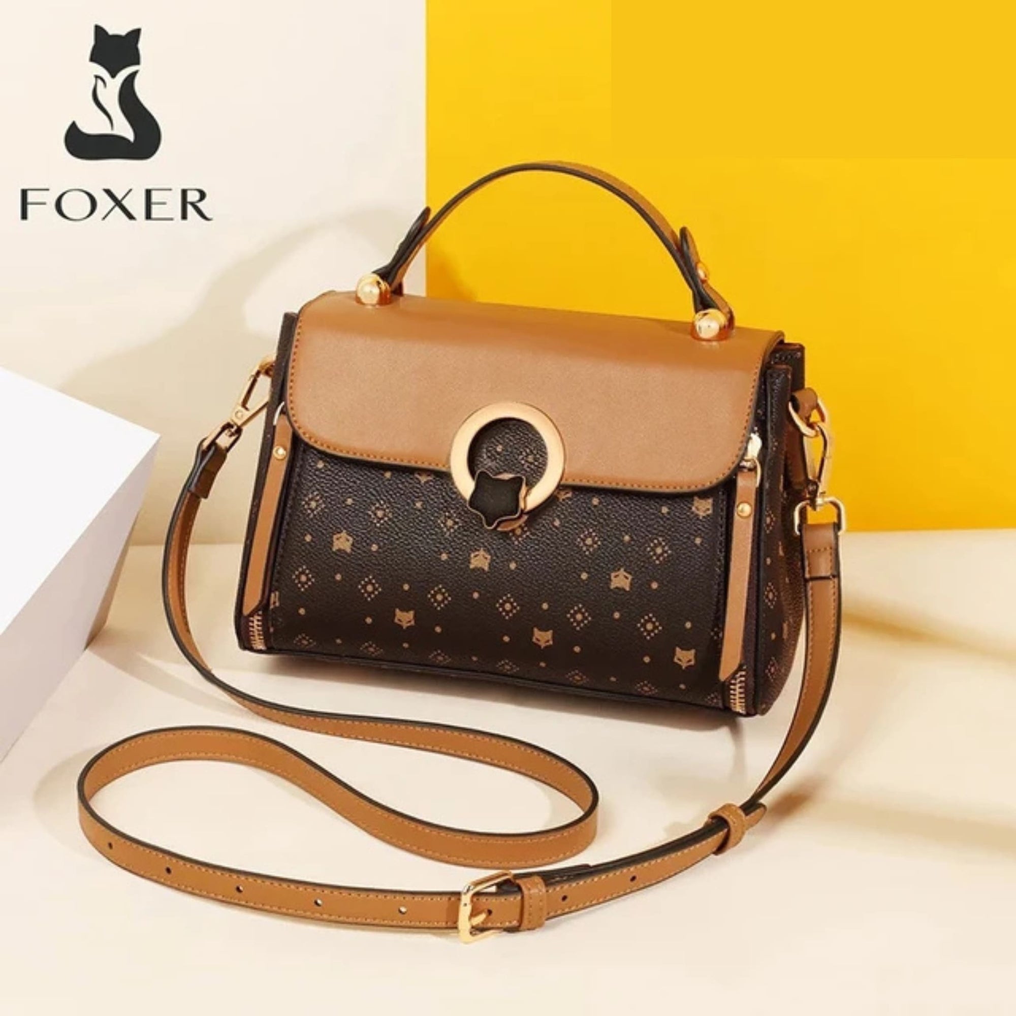 Bolsa Feminina Transversal Modelo Célinea Brown