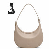 Bolsa Feminina  De Ombro De Couro Genuíno  Modelo Lunéra Beige