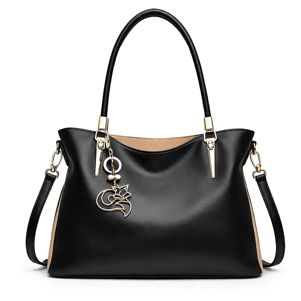 Bolsa Feminina Grande  Feita Em Couro Modelo Foxer Vallée Black