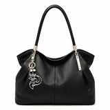 Bolsa Feminina Grande Preta De Couro Genuíno Modelo Foxer Saint Germain Black