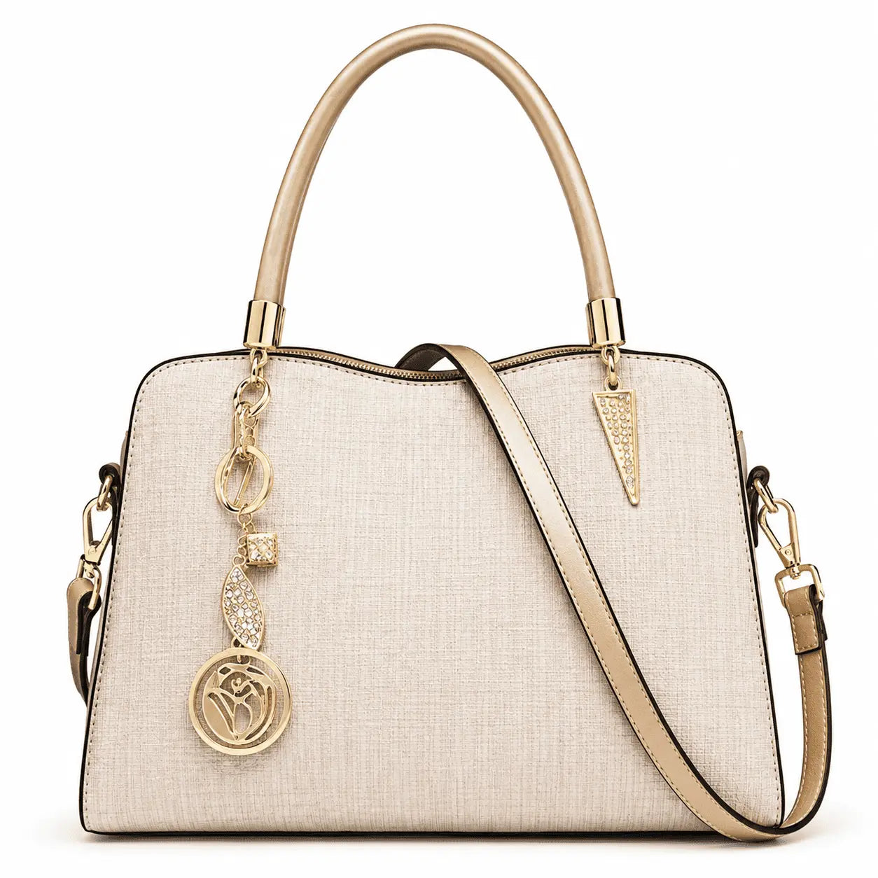 Bolsa Feminina Transversal De Couro Refinado Modelo Bella Rosê