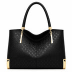 Bolsa Feminina Grande Preta De Couro Modelo Ravenna  Black