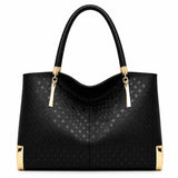 Bolsa Feminina Grande Preta De Couro Modelo Ravenna  Black