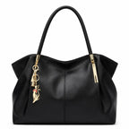 Bolsa Feminina Grande Preta de couro Modelo Foxer Majesté Black