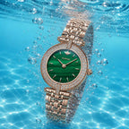 Relógio Feminino Quartzo Modelo Celebriné Green Gold