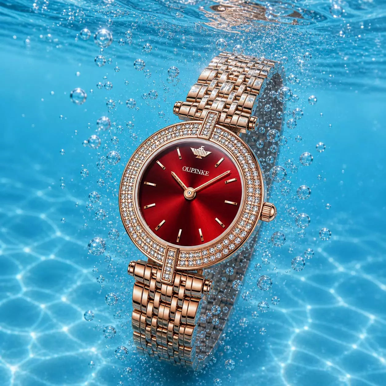 Relógio Feminino Quartzo Modelo Celebriné  Red Gold