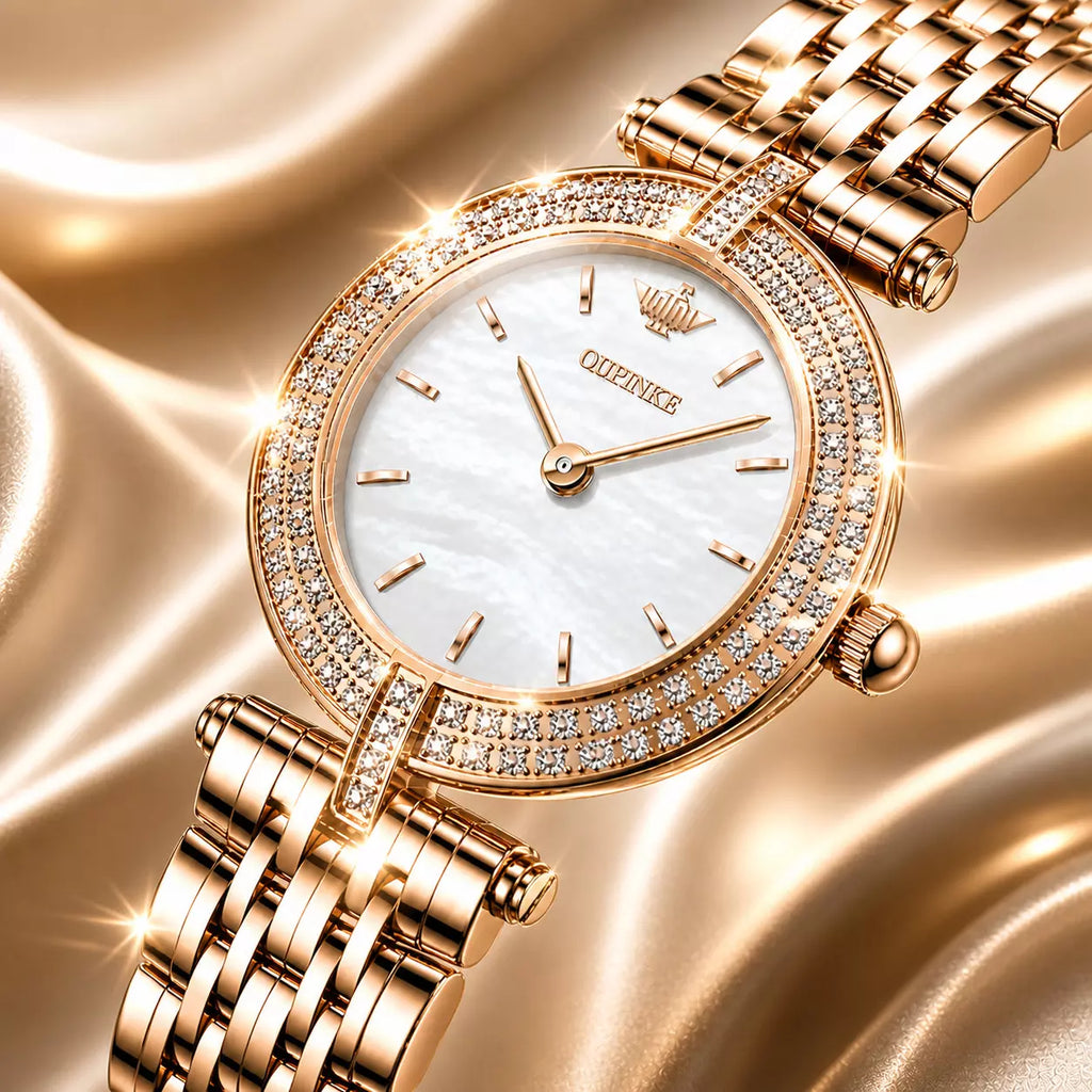 Relógio Feminino Quartzo Modelo Celebriné Gold White