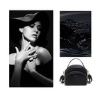 Bolsa Feminina Transversal De Couro Refinado  Modelo Rivelle Black