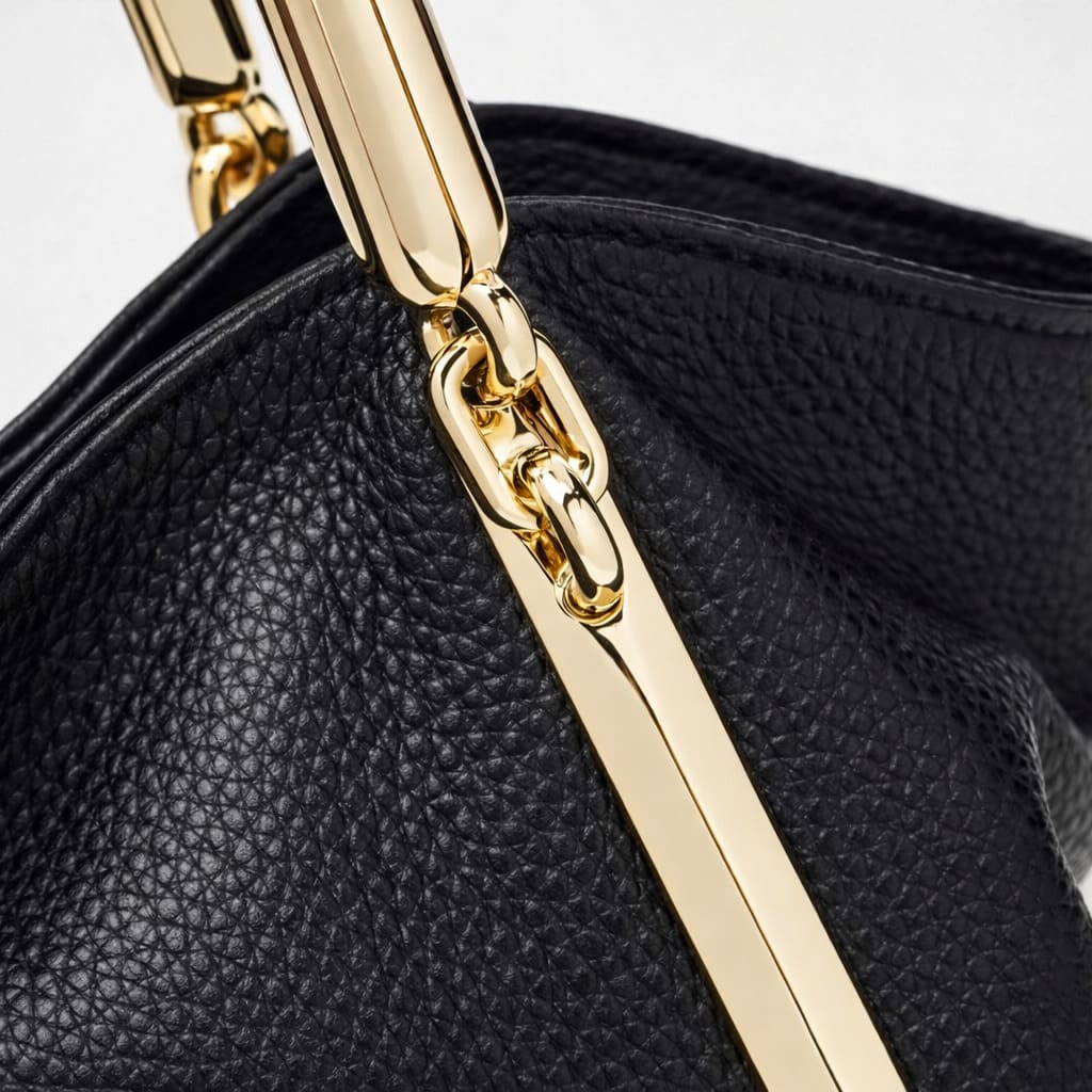 Bolsa Feminina Grande Preta De Couro Genuíno Modelo Foxer Saint Germain Black