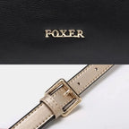 Bolsa Feminina Grande Transversal De Couro Genuíno Modelo Foxer Essène BLack