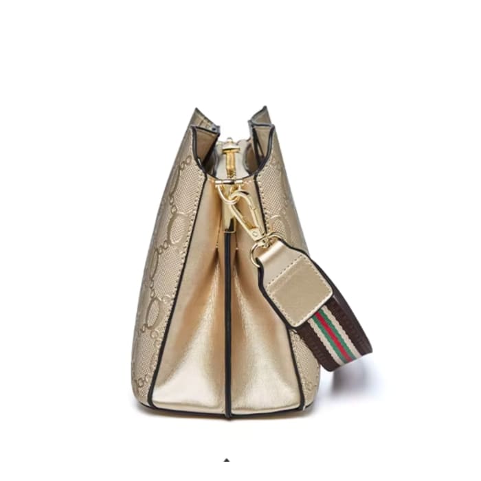 Bolsa Feminina Transversal Em  Couro Refinado Modelo Dauphine Beige