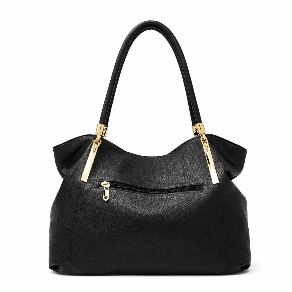 bolsa feminina preta de couro 2
