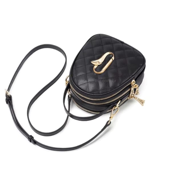 Bolsa  Feminina De Couro Modelo Jolie Black