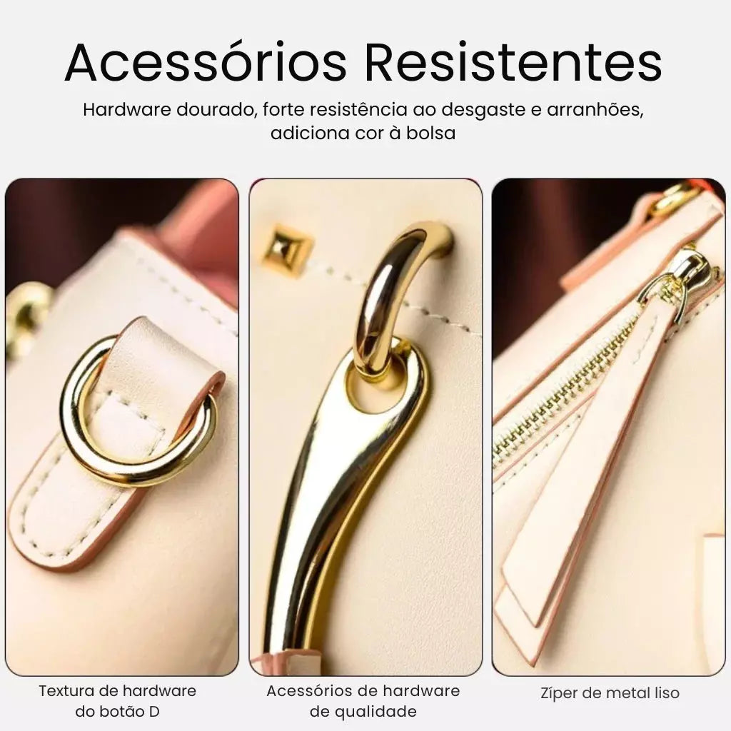 Bosa Feminina Transversa De Couro Modelo Prestige
