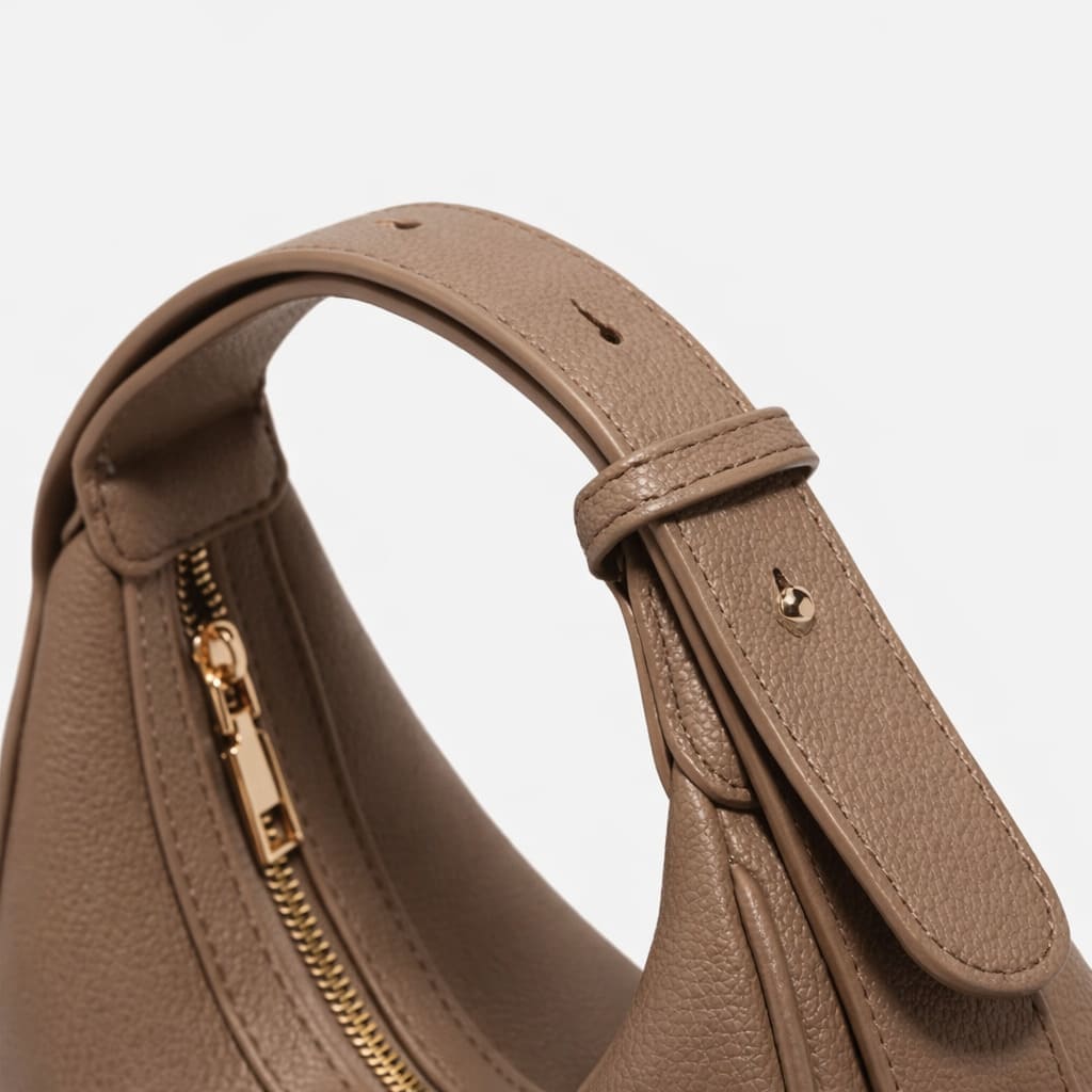 Bolsa Feminina  Ombro De Couro Genuíno  Modelo Lunéra Brown