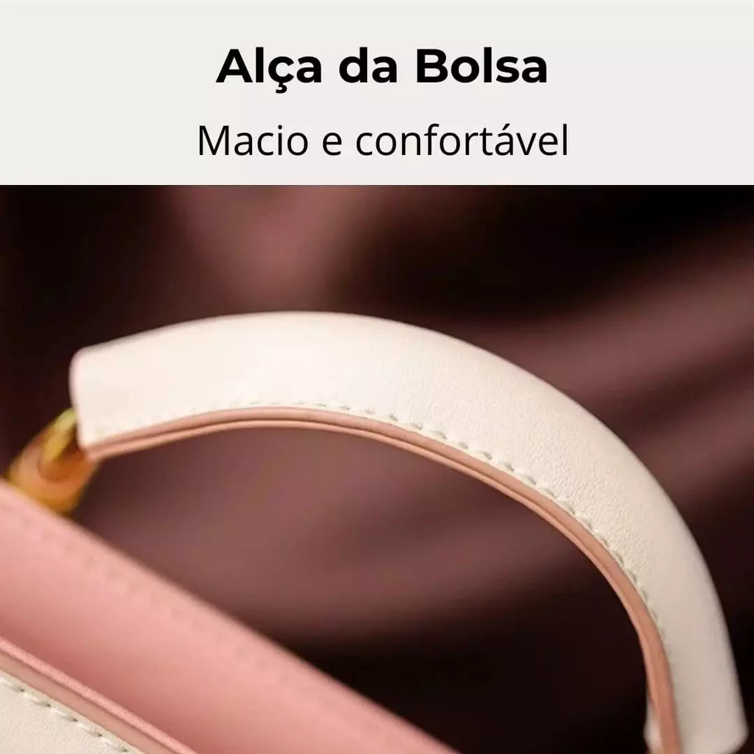Bosa Feminina Transversa De Couro Modelo Prestige