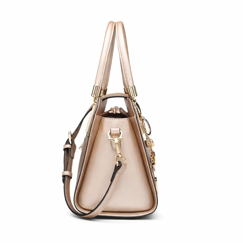 Bolsa Feminina Transversal De Couro Refinado Modelo Bella Rosê