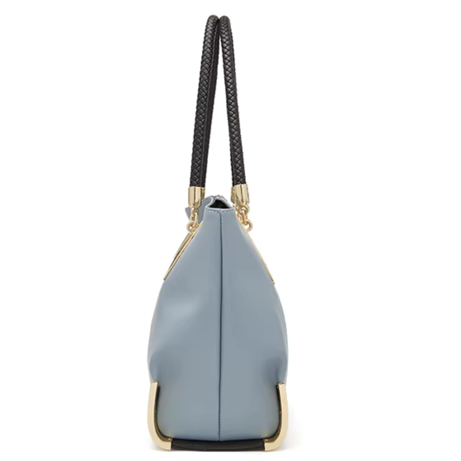 Bolsa Feminina Grande  De Couro  Modelo Foxer Vittora Blue