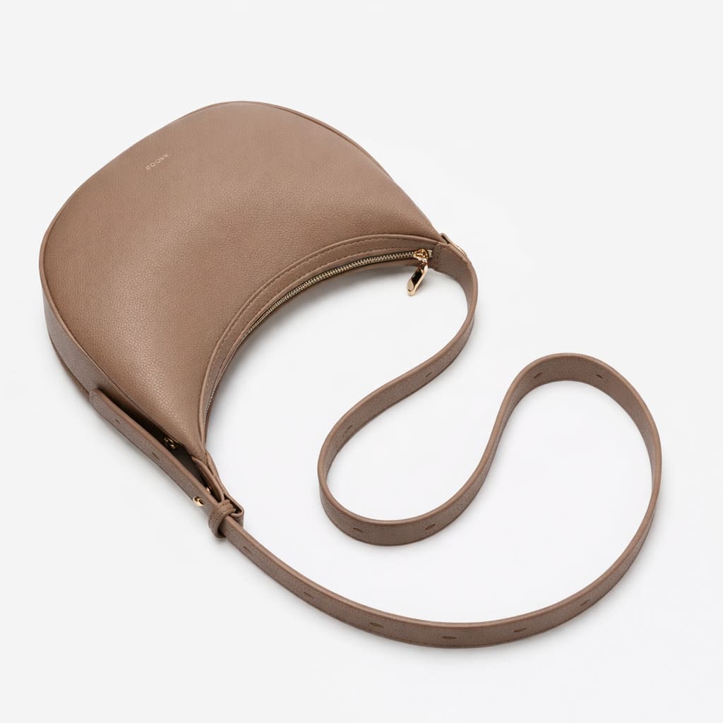 Bolsa Feminina  Ombro De Couro Genuíno  Modelo Lunéra Brown