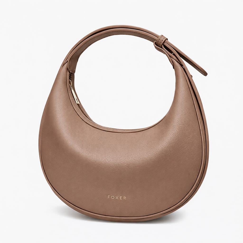bolsa feminina pequena de couro Lunéra Brown