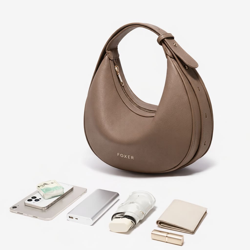Bolsa Feminina  Ombro De Couro Genuíno  Modelo Lunéra Brown