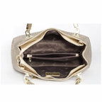 Bolsa Feminina Transversal Feita De Couro Genuíno Modelo Foxer Alma Golden