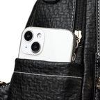 Mochila Feminina Preta De Couro Modelo Serena Black