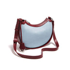 design elegante  da bolsa feminina FOXER Jeans Luxe em denim com couro