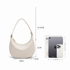 Bolsa Feminina De Ombro De  Couro Legítimo – Modelo Lunéra White