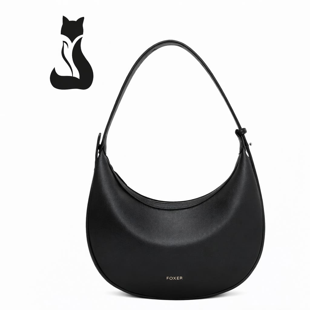 Bolsa feminina FOXER Lunéra Black de ombro em couro legítimo premium