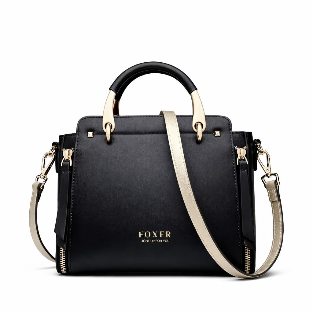 Bolsa Feminina Transversal De Couro Modelo Prestige Cabas Black