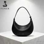 Bolsa Feminina FOXER de Ombro em Couro Legítimo – Modelo Lunéra Black
