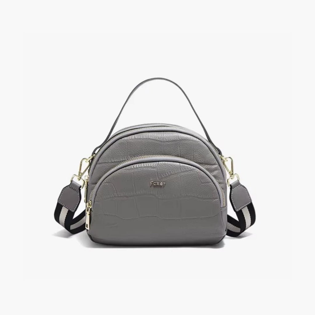 Bolsa Feminina Transversal De Couro Refinado  Modelo Rivelle Gray