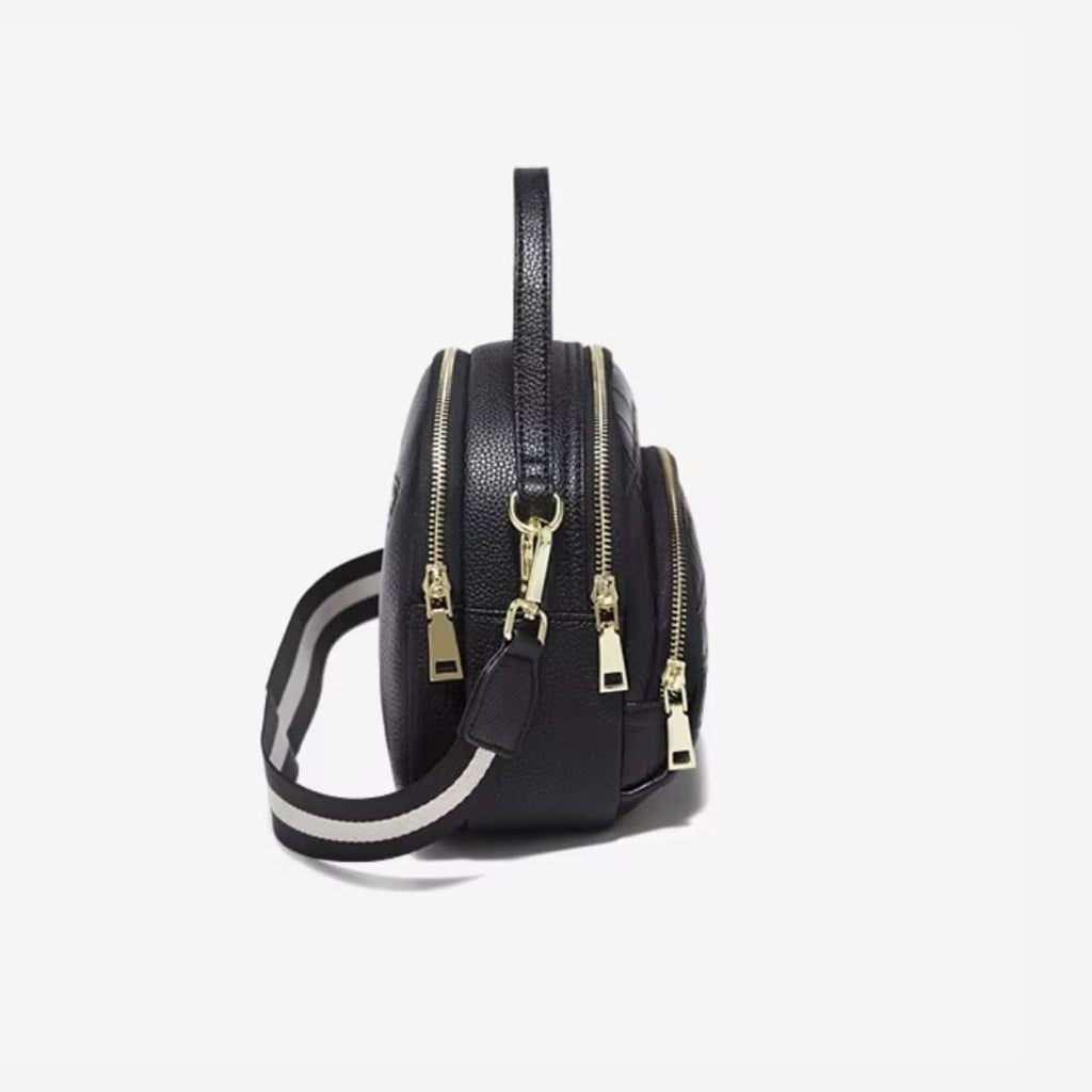 Bolsa FOXER Rivelle Black vista lateral em couro genuíno premium