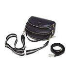 Bolsa Feminina Transversal De Couro Refinado  Modelo Rivelle Black