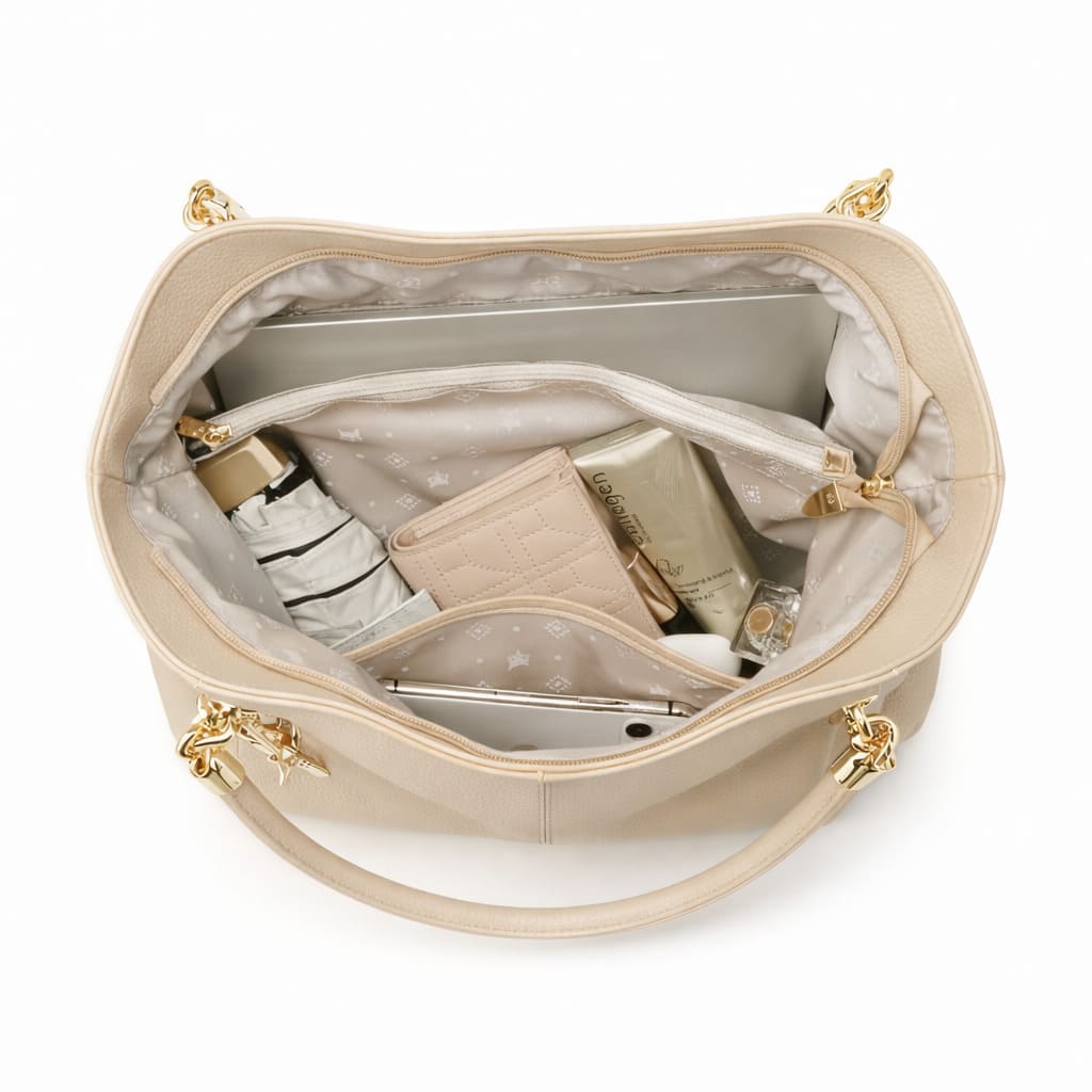Bolsa feminina Grande De Couro Refinado Modelo Saint Germain