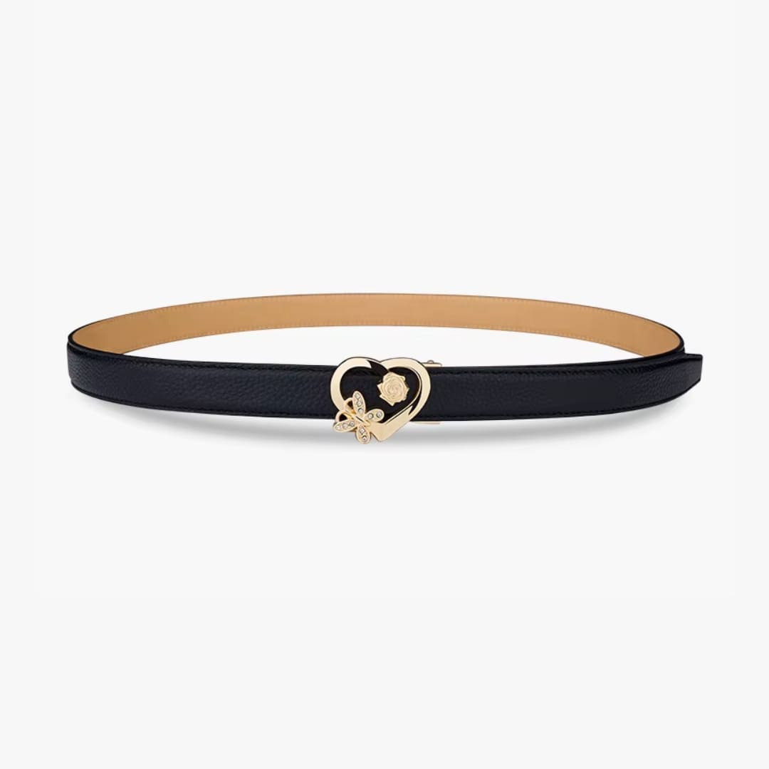 Cinto Feminino De Couro  Modelo Véline Black- Linha William Polo