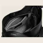 Bolsa Feminina Grande Preta  De Couro Modelo Valencia Black
