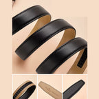 Cinto Feminino De Couro  Modelo Véline Black- Linha William Polo