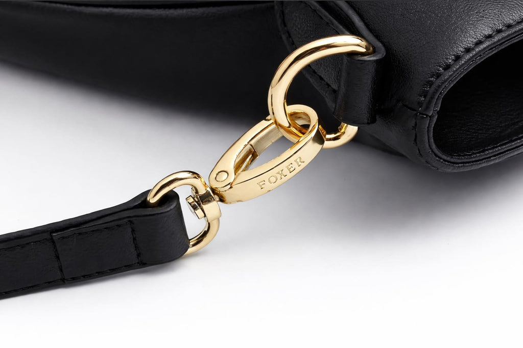 Bolsa Feminina Grande  Feita Em Couro Modelo Foxer Vallée Black