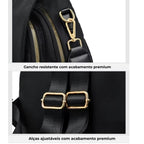 Mochila Feminina De Couro Modelo Bella Lux Black