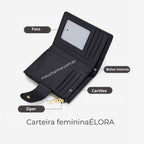 Carteira Feminina De Couro Modelo Élora - Linha WilliamPolo